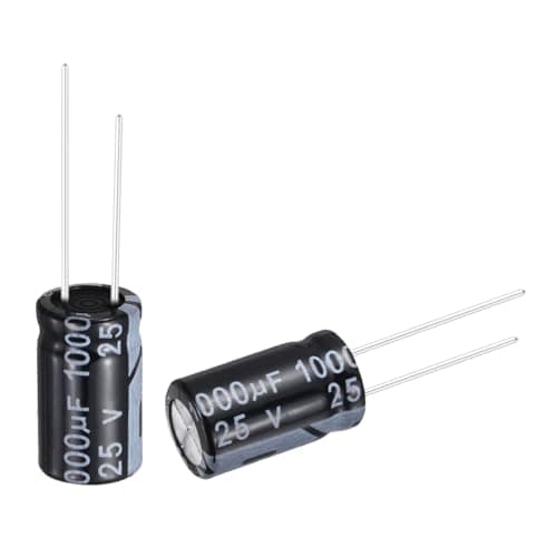 Image of sourcing map 1000uF 25V 10x17mm Electrolytic Capacitor, Radial Leads Aluminum Capacitors for TV, LCD Monitor, VCD, 24Pcs