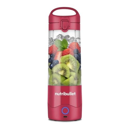 Image of nutribullet Portable Blender in Magenta - Powerful Extractor Blade, 475ml Cup, To-Go Lid, USB-C Charging Cable & User Guide - Delivers 15+ Blending Cycles - Healthy Shakes On The Move