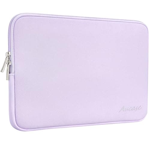 Image of Aucase 13 13.3 14 inch Laptop Sleeve Leather Case, Water Resistant Puffy Protective Bag for Macbook Pro 14 Macbook Air 13 inch/HP/LENOVO/ACER/ASUS/DELL Chromebook Matebook 14