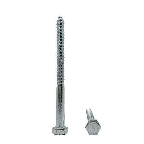 Image of (Pack of 8 pcs) DIN 571 Zinc Plated Steel Hexagon Wood Screws M12 x 140 mm, Hex Screw, Lag Bolts, Hex Head, Coach Screws (8, M12 x 140 mm)