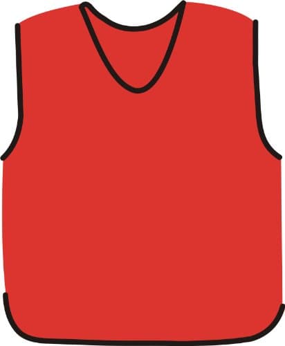 Image of PROSTYLE SPORTS 10 Football Training Bibs Football Netball Rugby Hockey Cricket - Red - Youth Small