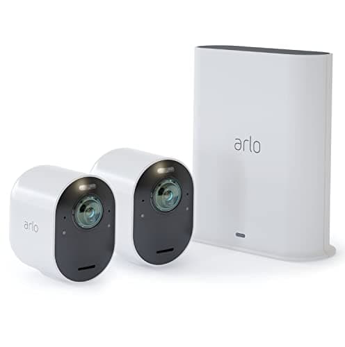 Image of Arlo Ultra Wireless Outdoor Home Security Camera System CCTV, 6-month battery, Alarm, Colour Night Vision, Weatherproof, 4K, 2-Way Audio, 2 Camera kit, With free trial of Arlo Secure Plan