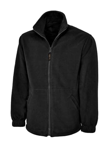 Image of COOZO Men's Classic and Stylish Full Zip Fleece Jacket - Black - 5XL