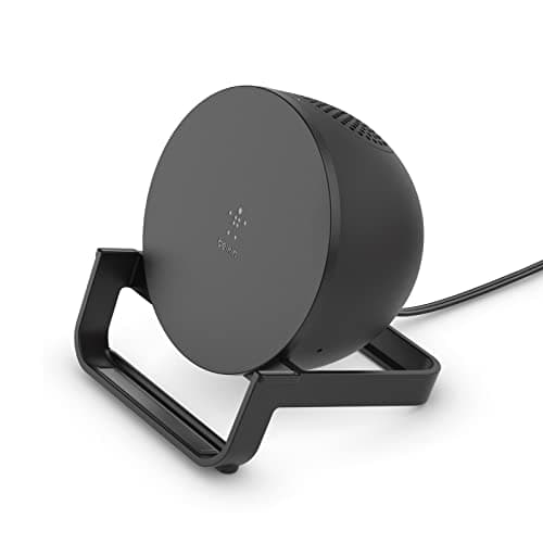 Image of Belkin SoundForm Charge, Wireless Charger Speaker, Bluetooth Speaker + Wireless Charging Stand, Charge While Listening to Music, Streaming Videos, and Making Video Calls -Black