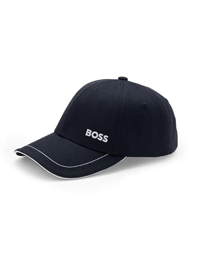 Image of BOSS Men's Bold Logo Twill Cap Baseball, Dark Blue, One Size