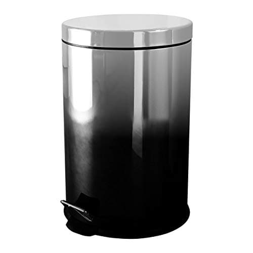 Image of Daewoo Callisto 20L Bin, Sturdy Trash Can with Foot Pedal, Made from SS410 Stainless, Hygienic Design Prevents Spreading Germs, 39.5cm-Ombre Effect Silver, Black/Steel, 20L Pedal Bin, BIN1082