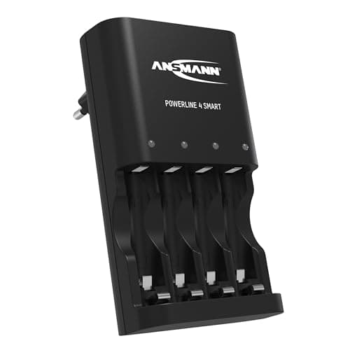 Image of ANSMANN Battery charger for 4X NiMH AA/AAA batteries & rechargeable batteries - automatic battery charger with repair mode for battery batteries - Powerline 4 smart battery charger, 240 volts