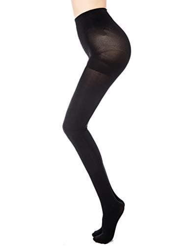 Image of MANZI 1 Pair 70 Denier Women's Tights Stretch Run Resistant Opaque Control Top Tights, XL, 1 Black