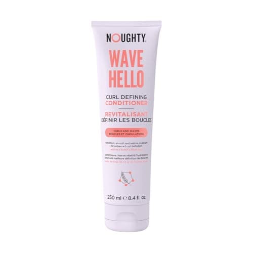 Image of Noughty Wave Hello Curl Defining Conditioner, 97% Natural Sulphate Free Vegan Haircare, Vitamin Rich Formula for Curly & Wavy Hair (250ml), (Pack of 1)