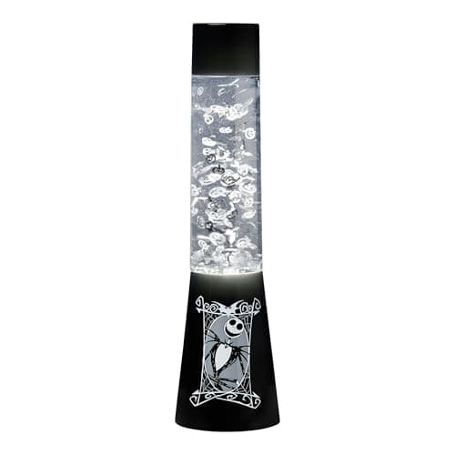 Image of Paladone Nightmare Before Christmas Officially Licensed Disney Flow Lamp, Halloween Collectible for Movie Fans, Moody Gift Decor 13"/33cm with Black and White Base