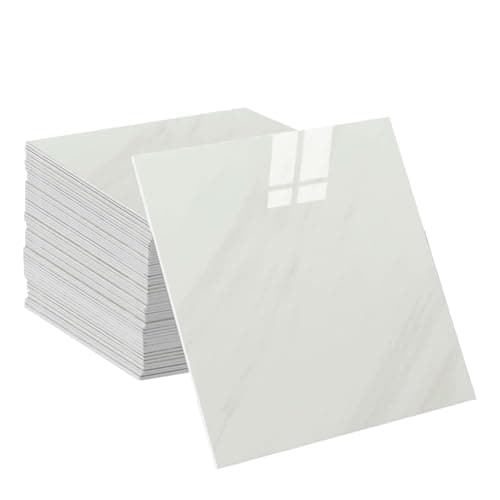 Image of CutitiUU 10pcs 30x30cm Self Adhesive Wall Tiles,Refurbished Waterproof Tiles,Stick On Wall Tile Kitchen Splashbacks for Walls,PVC Waterproof Shower Walls Panels,for Bathroom Kitchen (White)