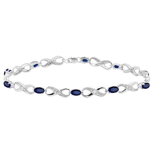 Image of Dazzlingrock Collection Ladies Infinity Link Tennis Bracelet, Sterling Silver, Sterling Silver, Sapphire