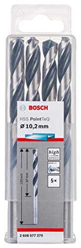Image of Bosch Professional 10-piece PointTeQ HSS Twist Drill Bit (for Metal, 4.9 x 52 x 86 mm, Drill Driver Accessories)