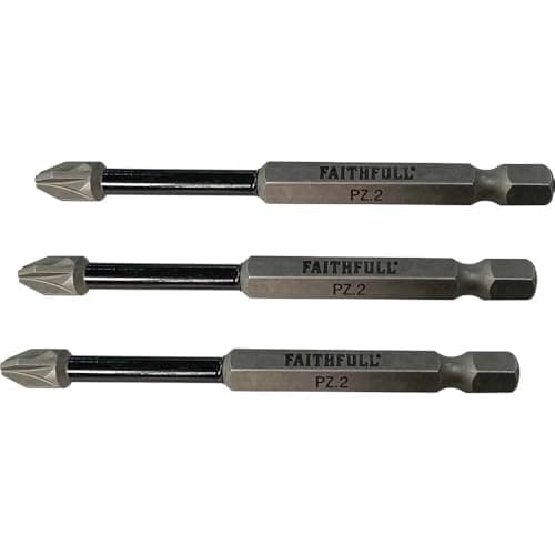 Image of Pozidriv Impact Screwdriver Bits PZ2 x 75mm (Pack 3)