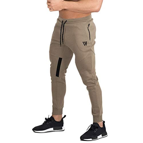 Image of BROKIG Mens Breathable Tracksuit Bottoms, Slim Fit Gym Running Trousers Jogging Joggers Bottoms Activewear Sweat Pants (Medium, Beige)
