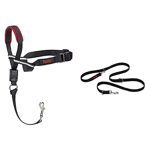 Image of Halti Head Collar, Adjustable Head Halter Collar for Dogs, Head Collar to Stop Pulling for Small Dogs & Training Lead for Dogs, Dog Lead to Stop Pulling on Walks, Large, Black