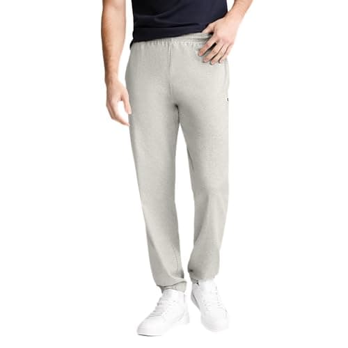 Image of Champion Men's Closed Bottom Light Weight Jersey Sweatpant athletic pants, Oxford Grey, S UK