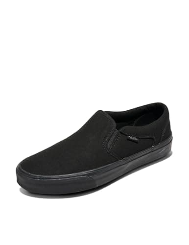 Image of Vans Men's Mn Asher Sneaker, Black Canvas Black B, 9.5 UK