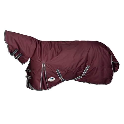 Image of WeatherBeeta ComFiTec Plus Dynamic II Combo Neck Medium Horse Turnout Rug, Maroon/Grey/White, 5'3