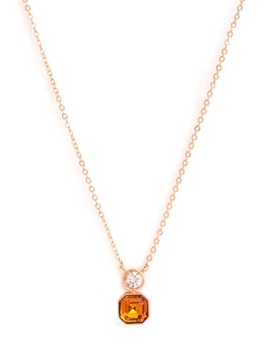 Image of MINUTIAE Rose Gold Plated Stylish Austrian Crystal Pendant Necklace For Women With Extendable Chain AKM0015_RG