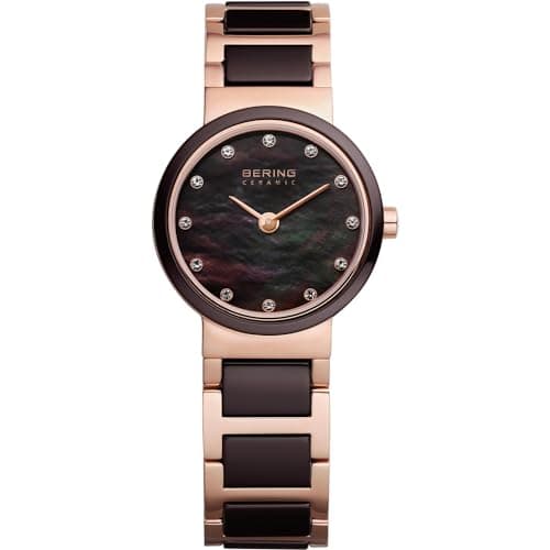 Image of BERING Women Analog Quartz ceramic collection Watch with stainless steel/Ceramic Strap and Sapphire Crystal 10725-765