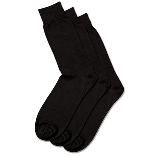 Image of Charles Tyrwhitt Cotton Socks for Men - 3 Pack of Luxury Black Cotton Rich Dress Socks with Seamless Toe & Reinforced Heel - For Work, Business & Formal Wear