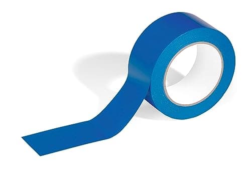 Image of Durable DURALINE Floor Marking Tape - Self-Adhesive Temporary Marking Tape - 33 Metre Roll - Quick & Easy Application - Perfect for Temporary Marking - Blue