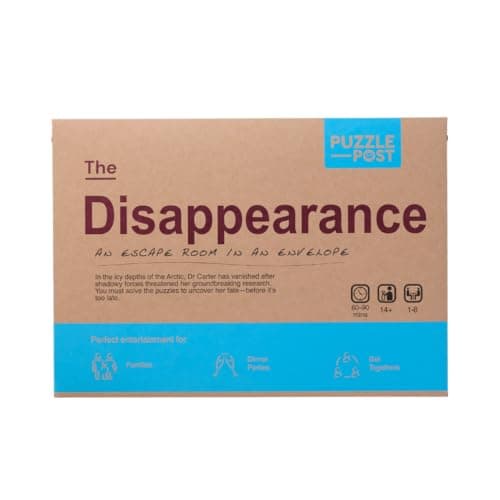 Image of Escape Room in an Envelope | Arctic Adventure Mystery Puzzle Game | 1–8 Players | 60–90 Mins | Family-Friendly | Eco-Friendly, 100% Recyclable | Puzzle Post | The Disappearance