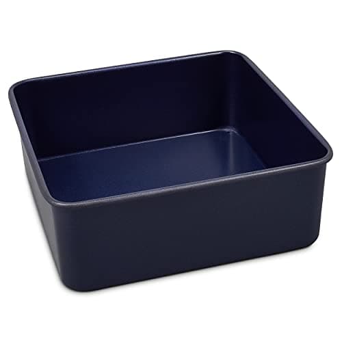 Image of Zyliss Non-Stick Loose Base Square Cake Tin, 20cm/8in, Carbon Steel, Dark Blue, Baking Tin/Bakeware, Dishwasher Safe