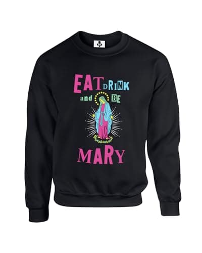 Image of New Spirit Original Eat Drink And Be Mary Xmas Christmas Jumper Unisex Funny Adults Sweatshirt Jumper Black