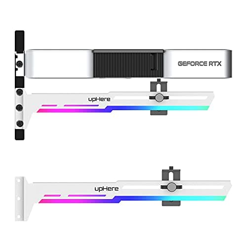 Image of upHere GPU Brace Support Video Card Graphics Card Sag Holder/Holster Bracket, ARGB LED Single or Dual Slot Cards,G276WTARGB