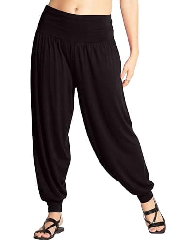 Image of Love My Fashions Womens Pants Trousers Alibaba Harem Ankle Cuff, Plain - Brown, Small/Medium