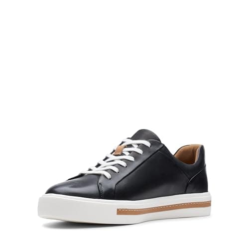 Image of Clarks Womens Un Maui Lace Low-Top Sneakers, Black Leather, 5 UK