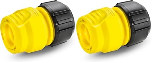 Image of Kärcher 2.645-191.0 6.5 x 3.3 x 4.5 cm Universal Hose Connector - Yellow/Black (Pack of 2)