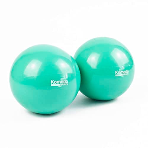 Image of TekBox Komodo Weighted Toning Balls - Soft Pilates Yoga Training Pair (Green, 2 x 1kg = 2kg)