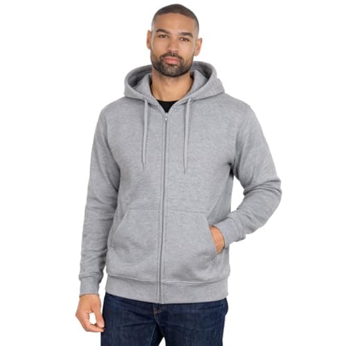 Image of Style It Up Adults Unisex Mens Ladies Full Zip Hoodies Womens Fleece Sweatshirt Plain Top (Grey, Medium)