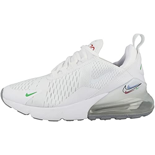 Image of Nike Unisex Children's Low Air Max 270 Trainers, White Light Green Spark Aluminium Black, 5 UK