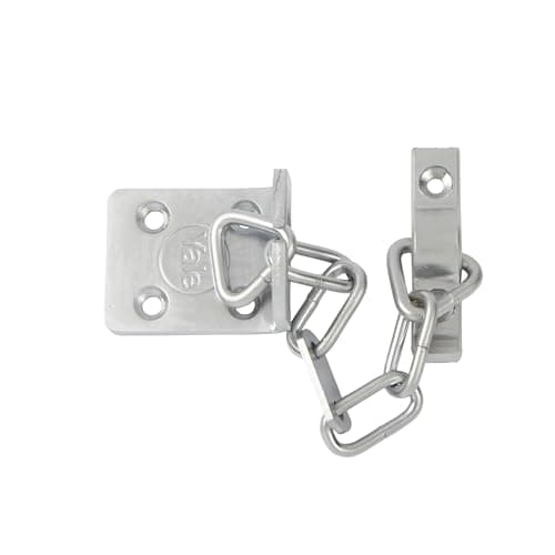 Image of Yale V-WS6-SC TS003 Door Chain, 13.5 cm (5.25 inch) chain length, Satin Chrome Finish, High Security, Visi Packed, suitable for PVCu and Wooden doors