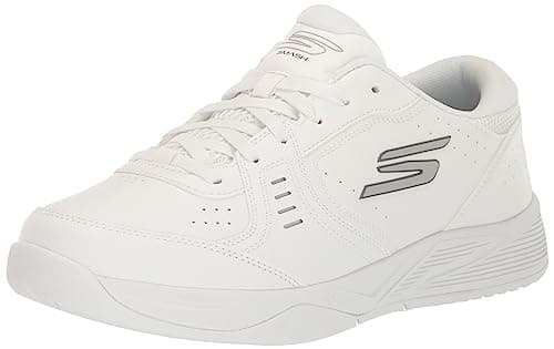 Image of Skechers Men's Viper Court Smash-Athletic Indoor Outdoor Pickleball Shoes | Relaxed Fit Sneakers, White, 9 UK Wide