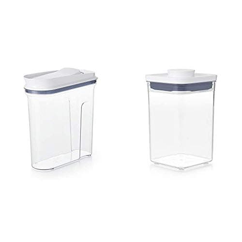 Image of OXO Good Grips POP Medium Cereal Dispenser - 3.2 Litre & Good Grips POP Container - Small Square Short 1 Litre