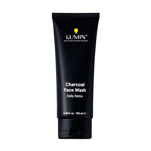 Image of Lumin Charcoal Face Wash Daily Detox, Purifying Cleanser for Men with Charcoal, Rose Oil & Centella, 100ml