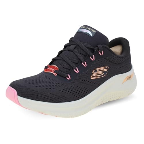 Image of Skechers Women's Arch Fit 2.0 Big League Sneaker, Pewter Mesh/Multi Trim, 6 UK