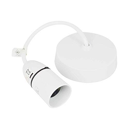 Image of Status 6-Inch Ceiling Pendant Light Fitting, White Bayonet-Cap B22 Lamp Holder with Adjustable 150 mm Drop for Kitchen Bedroom Hall, Easy-Fit DIY Kit (S6INCPB6)