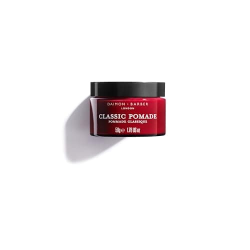 Image of Daimon Barber Classic Oil Based Pomade, High Shine, Medium Hold Hair Styling Pomade for Men, for Comb Overs, Slick Backs and Pomps Coconut Oil Based for Increased Shine and Long Lasting Hold 50g