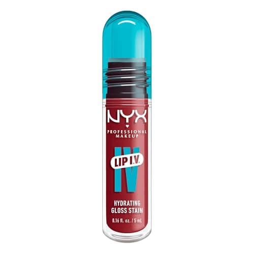 Image of NYX Professional Makeup Lip Gloss and Lip Stain, Lip IV Hydrating Gloss Stain, Up to 12 Hour Hydration, High Pigment, Wet Shine Finish, Shade: Bubblegum Burst