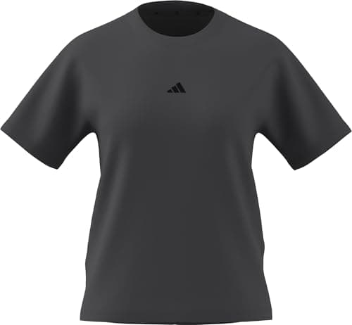 Image of adidas Women's Essentials Small Logo Cotton T-Shirt, Grey six/Black, XL