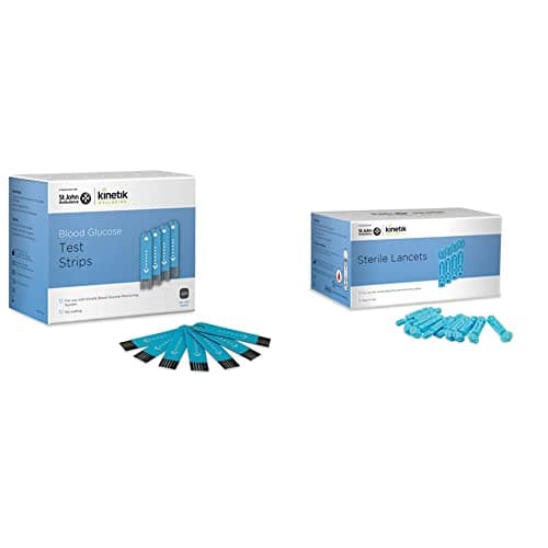 Image of Kinetik Wellbeing Blood Glucose Test Strips (Pack of 50) & Wellbeing Sterile Lancets (Pack of 200)