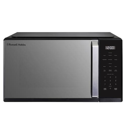 Image of Russell Hobbs Digital Microwave in Black, 900W Power, 10 Power Levels, 6 Auto-Cook Menus, Defrost and Reheat Settings, 99-Minute Timer, Pull Handle, Touch Control Panel, Family-Size, RHMT2512B