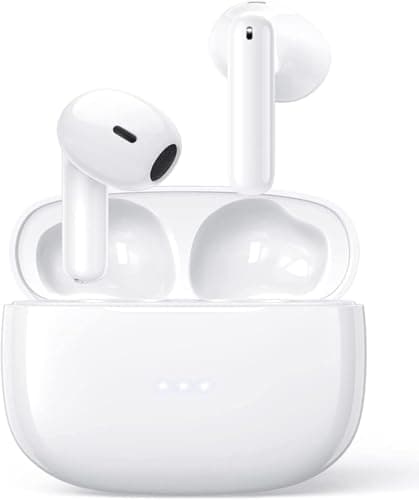 Image of AVOLVO Wireless Earbuds, Bluetooth 5.3 Headphones NEW Wireless Headphones with 4 ENC Mic, 56H Bluetooth Earphones in Ear Noise Cancelling Deep Bass, Mini Ear Buds Bluetooth Earbuds IP7 Waterproof
