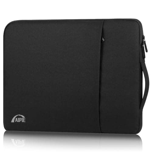 Image of AIPIE Laptop Case 15.6 16 Inch Notebook Sleeve Carrying Case Bump Absorb Briefcase, Horizontal 15.7" x 11.2" Handbag, Compatible with MacBook, Acer, Asus, Dell, PC Cover for Work, Black